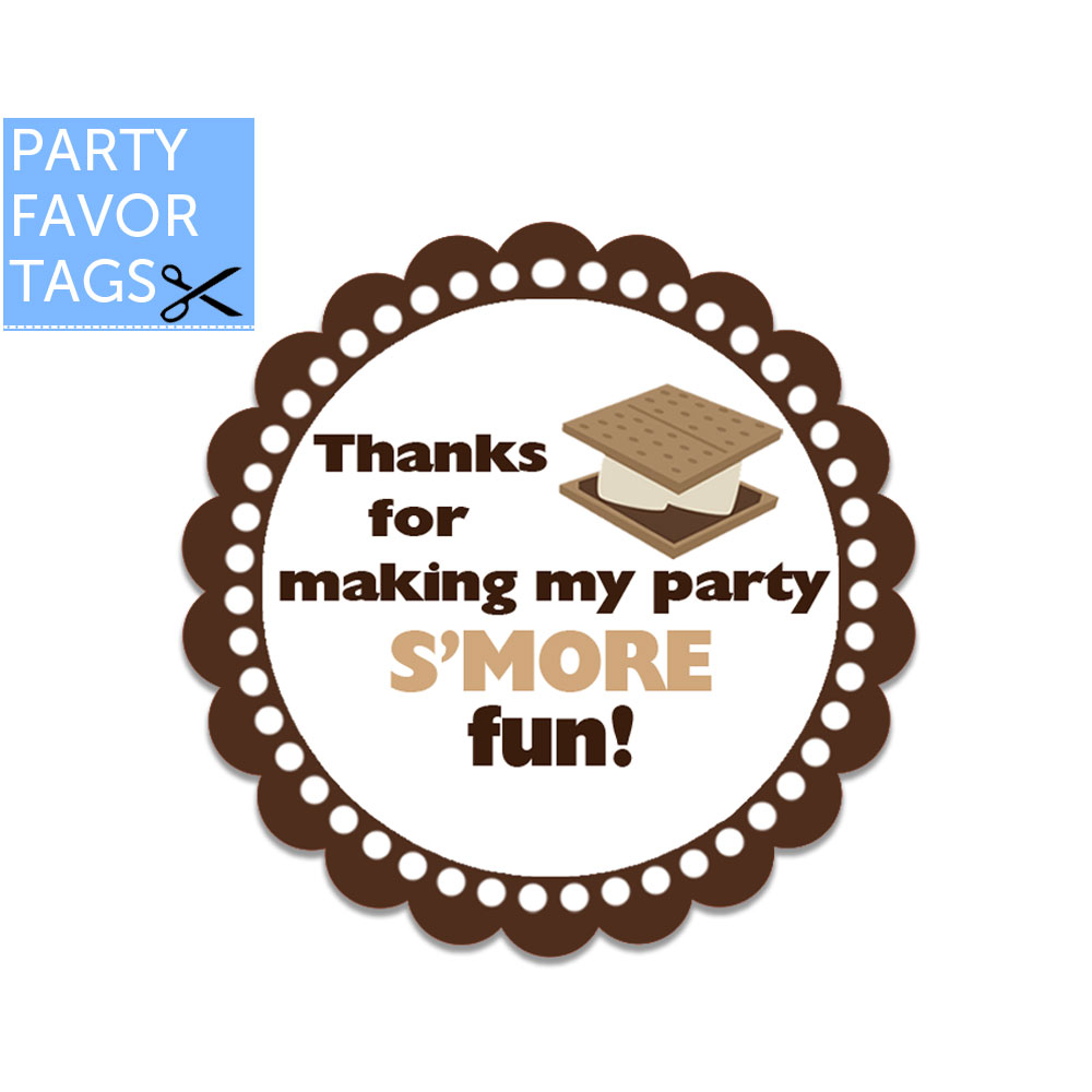 Smore Fun Tags Printable Smore Fun Favor Tags Party Peanut