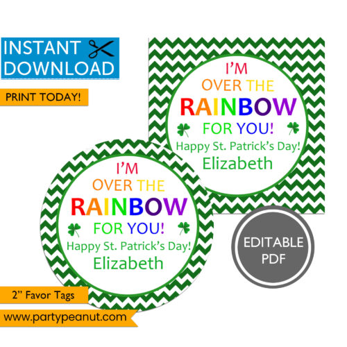 Over the Rainbow St Patrick's Day Tags