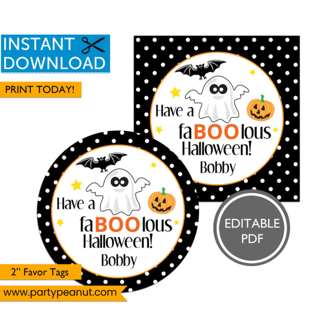 Faboolous Halloween Party Tags