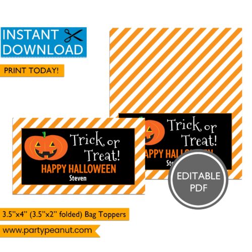 Trick or Treat Halloween Bag Toppers