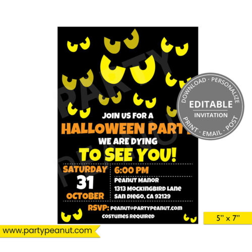Halloween Party Invitation Dying To See You