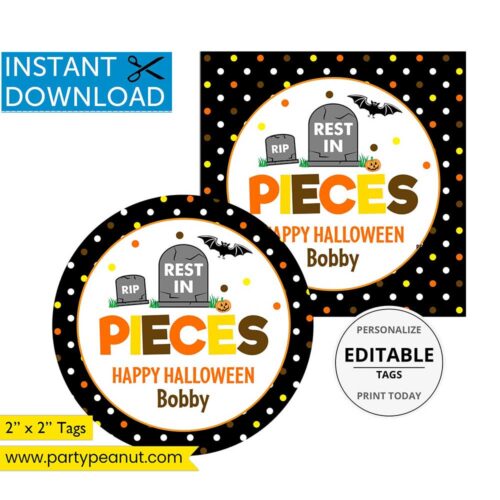 Rest In Pieces Tags Halloween Gift Tags