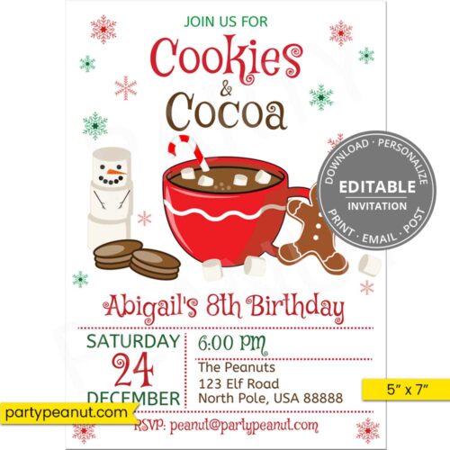 Cookies & Cocoa Christmas Invitation