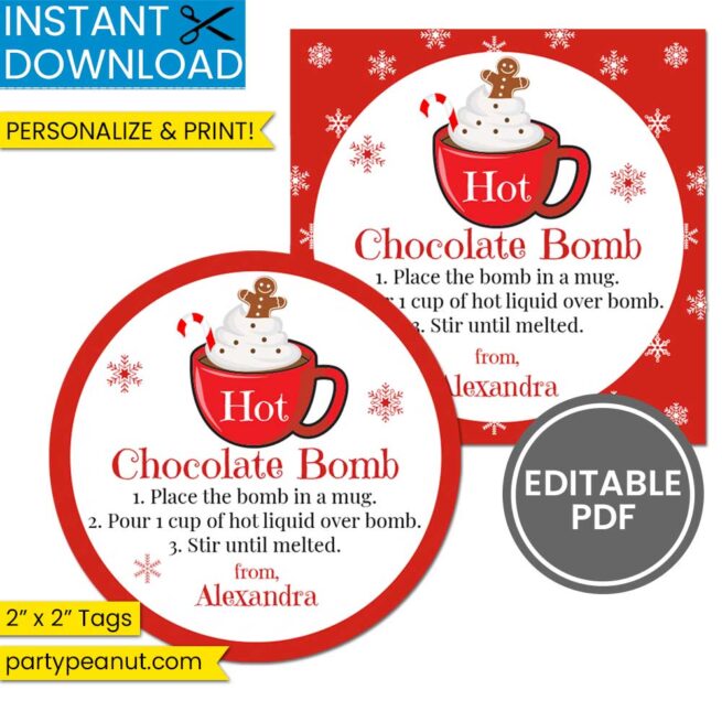 Hot Chocolate Bomb Tags