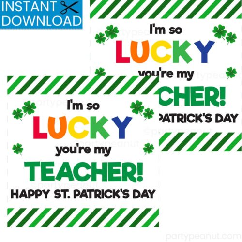 Lucky You're My Teacher St Patricks Day Tags