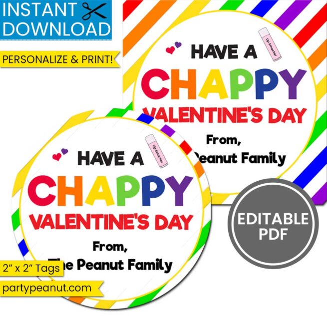 Chappy Valentines Day Gift Tags