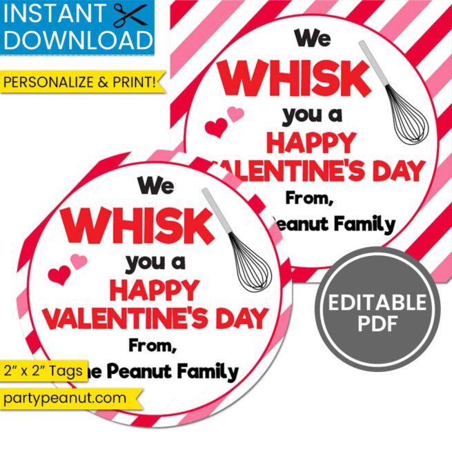 We Whisk You A Happy Valentines Day Gift Tags