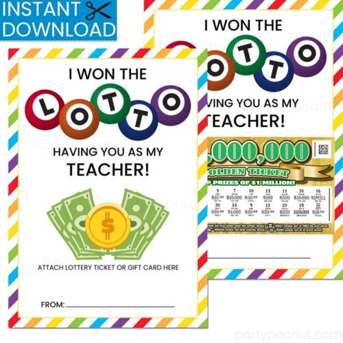 I Won The Lotto Teacher Lottery Ticket Holder