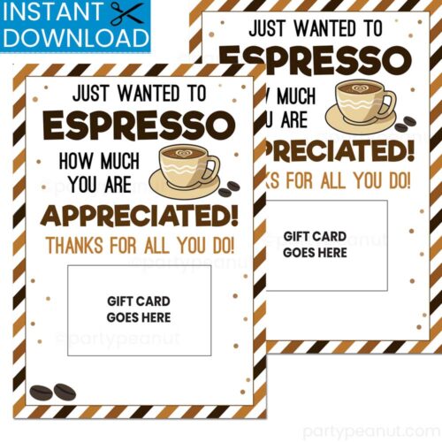Espresso How Much Appreciated Coffee Gift Card Holder
