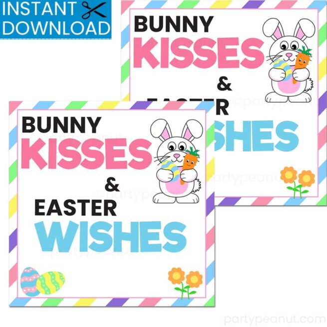 Bunny Kisses Easter Wishes Gift Tags