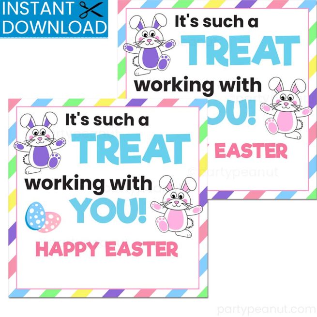 Treat Working With You Easter Gift Tags