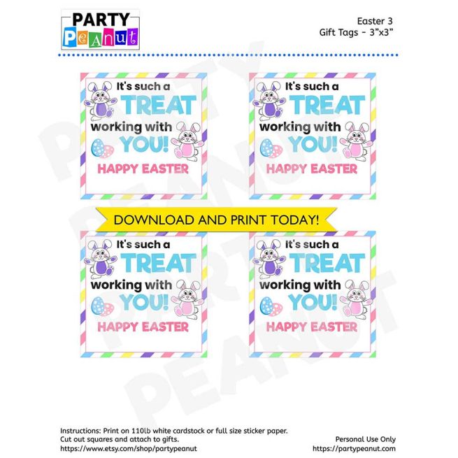 Treat Working With You Easter Gift Tags