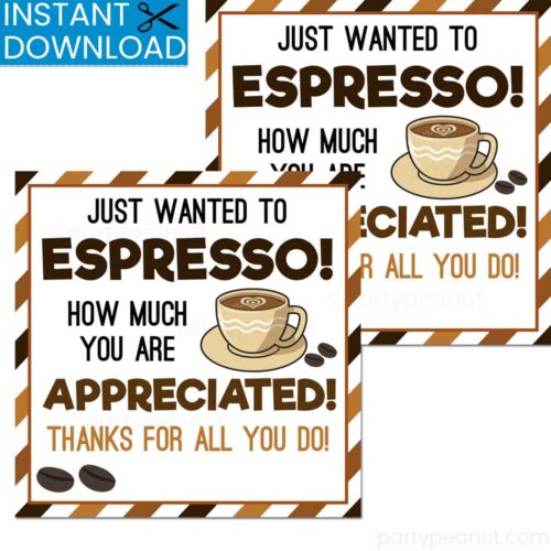Espresso Appreciation Coffee Gift Tags