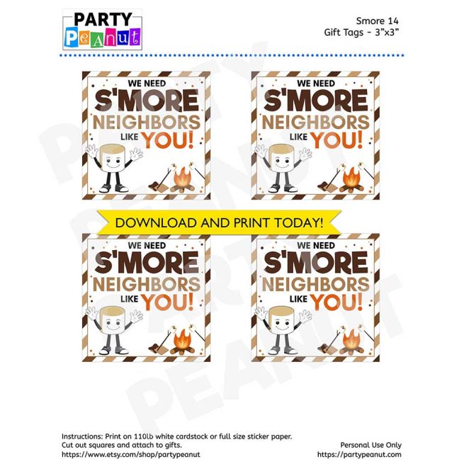 Smore Neighbors Gift Tag