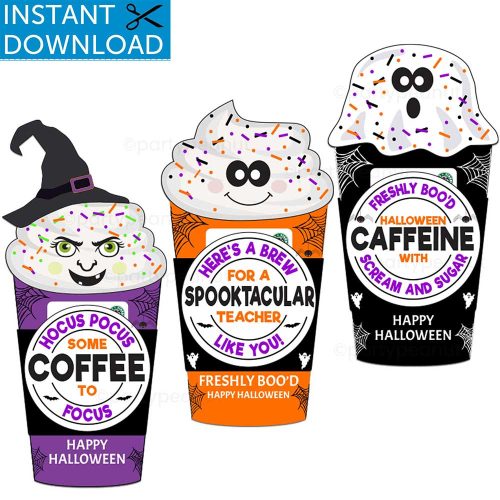 Halloween Coffee Gift Card Holder Printable