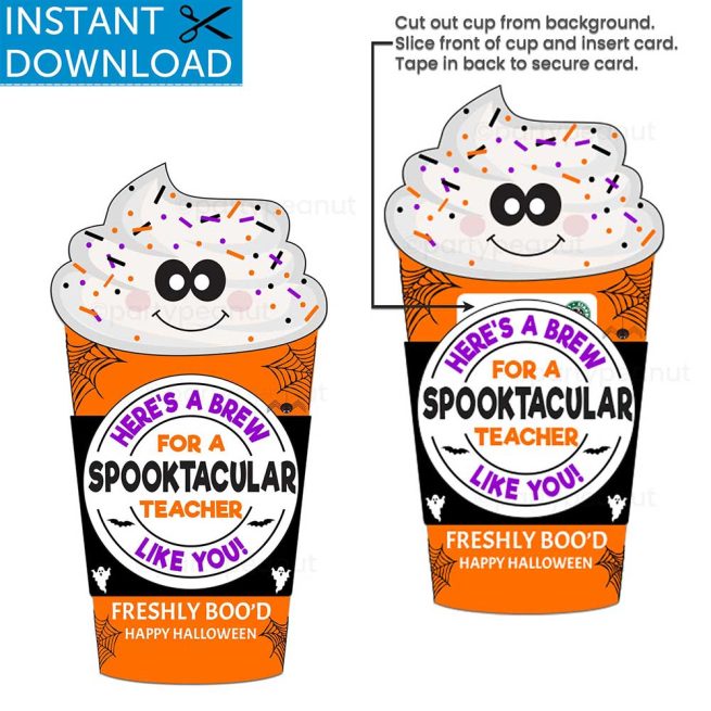Halloween Coffee Gift Card Holder Printable