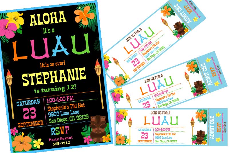 Luau Party Invitations
