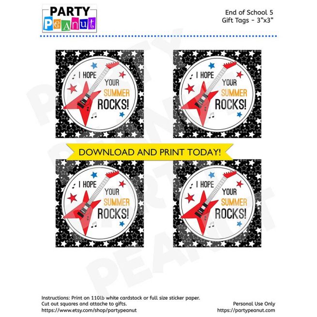 Summer Rocks Gift Tags