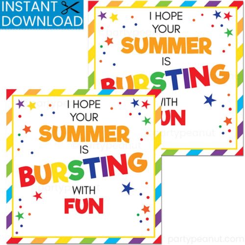 Summer Bursting With Fun Gift Tags