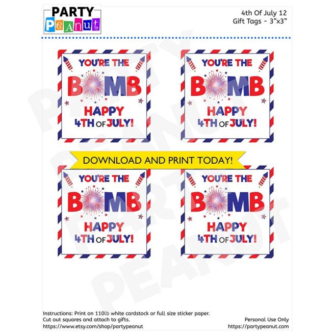 Bomb 4th of July Tag