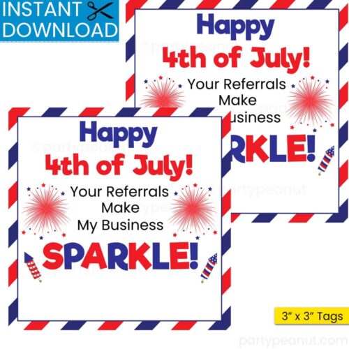 4th of July Referrals Gift Tag