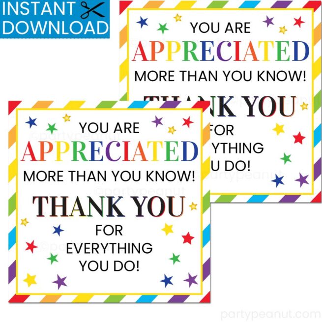 Appreciated More Thank You Tags